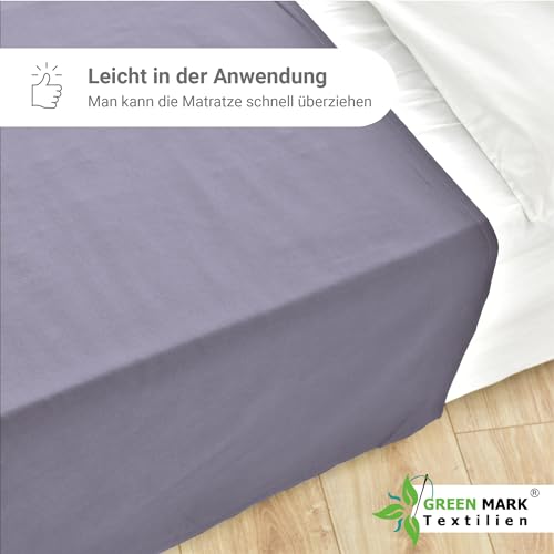 Klassische Bettlaken 100% Baumwolle ohne Gummizug Größe: 180×275 cm, grau - 6