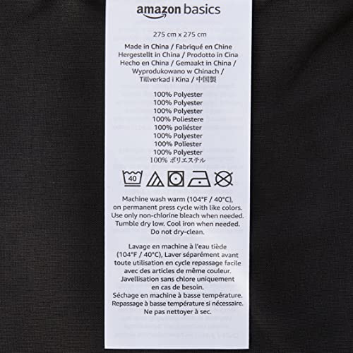 Amazon Basics Bettlaken, Mikrofaser, Schwarz, 275 x 275 + 10 cm - 2