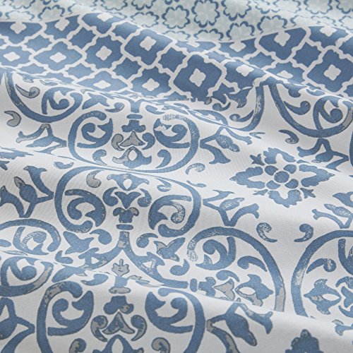 Bettwäsche 135x200cm 2-teilig Bettbezug Kissenbezug 80x80cm Blau Ornamente Weiche Mikrofaser Geometrisch Sybil Ideal für Schlafzimmer - 4