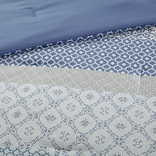 Bettwäsche 135x200cm 2-teilig Bettbezug Kissenbezug 80x80cm Blau Ornamente Weiche Mikrofaser Geometrisch Sybil Ideal für Schlafzimmer - 5
