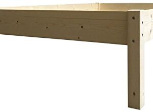LIEGEWERK Massivholzbett Erhöhtes Bett Seniorenbett 90x200 cm Holzbett 90 Holz Natur (90cm x 200cm, Betthöhe 55cm)